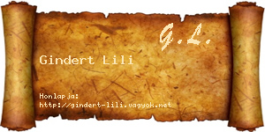 Gindert Lili névjegykártya